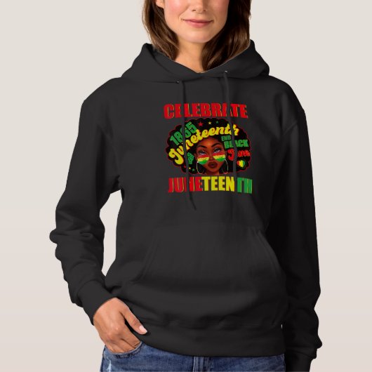 Pull À Capuche Célébrer Juneteeth 1865 Fierté Histoire noire Afro (Devant)