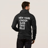 Pull À Capuche Celle New York Londres Tokyo Paris Hoodie (Dos entier)