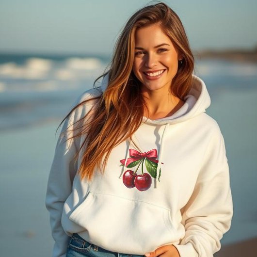 Pull À Capuche Cerises À Bow