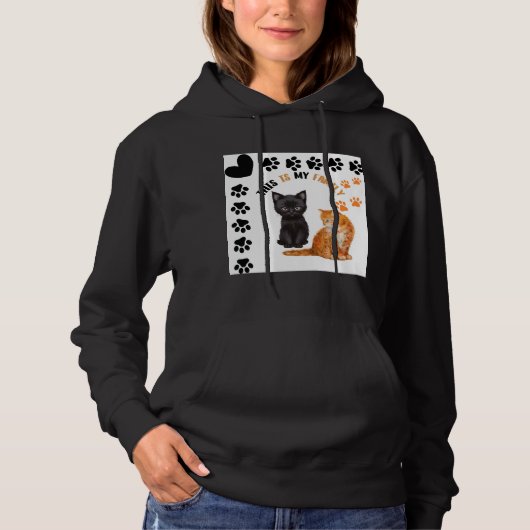 Pull À Capuche C'est Mes Chats De Famille (Devant)