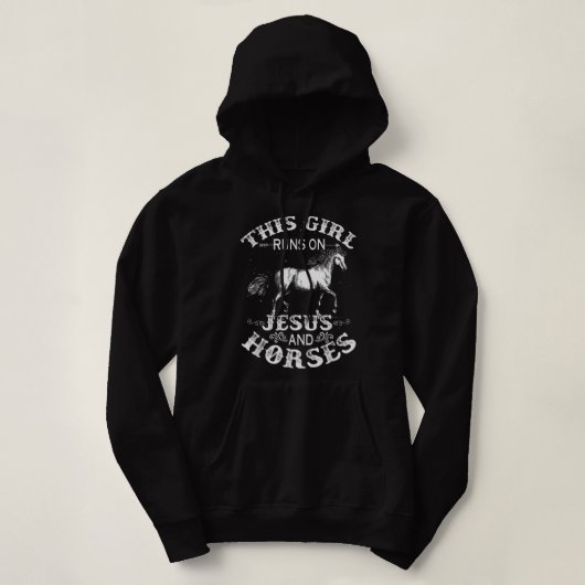 Pull À Capuche Cette Fille Coule Sur Jésus Et Cheval Équitation É (Design devant)