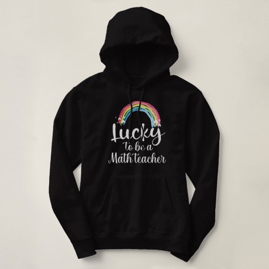 Pull À Capuche chanceux d'être professeur de maths (Design devant)