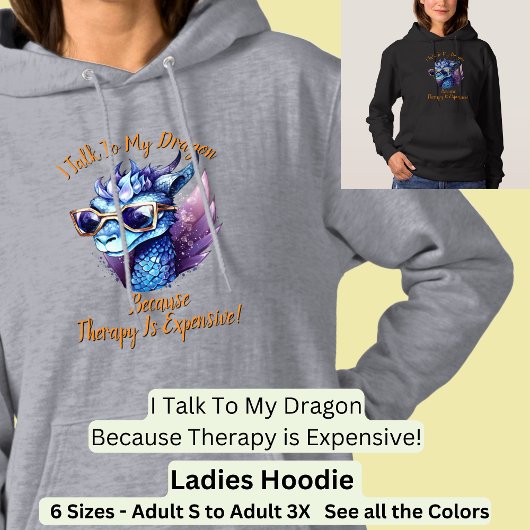 Pull À Capuche Changer le texte, je parle Ma thérapie dragon est