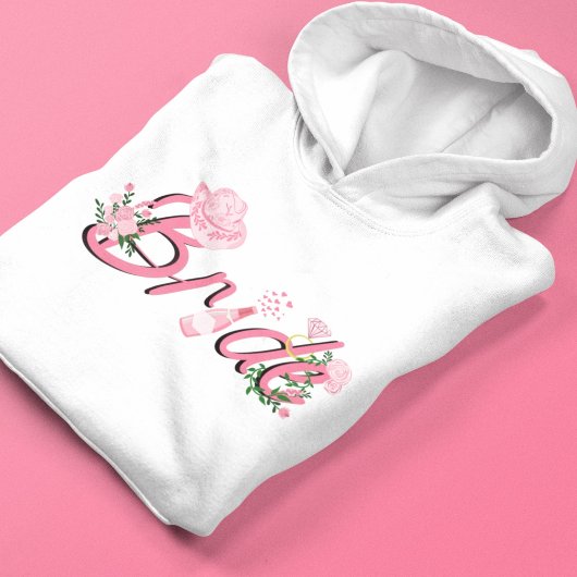 Pull À Capuche Chapeau de cowboy rose avec fleurs de mariée