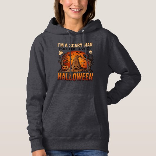 Pull À Capuche Chapeau de sorcière d'Halloween d'homme effrayant (Devant)