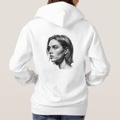 Pull À Capuche Charcoal Woman Portrait Black and White Art (Dos)