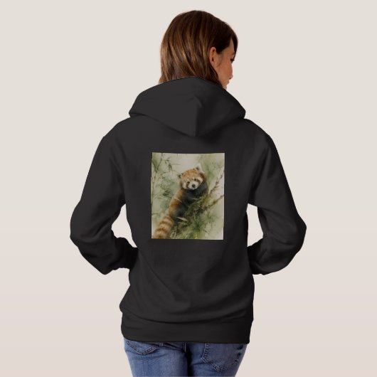 Pull À Capuche Charme Rustique du Panda Rouge (Dos entier)