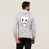 Pull À Capuche Chat Anthropomorphe Blanc (Dos entier)