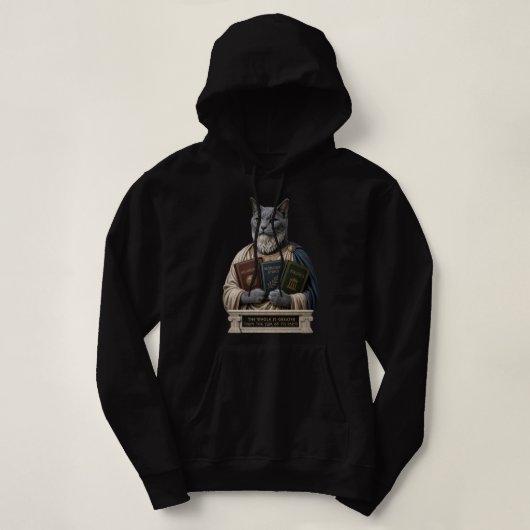 Pull À Capuche Chat Aristote Bleu Russe (Design devant)