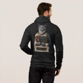 Pull À Capuche Chat Aristote Bleu Russe (Dos entier)