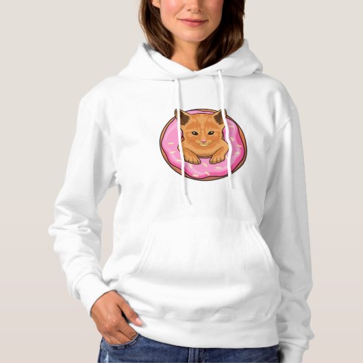 Pull À Capuche Chat avec Donut (Devant)