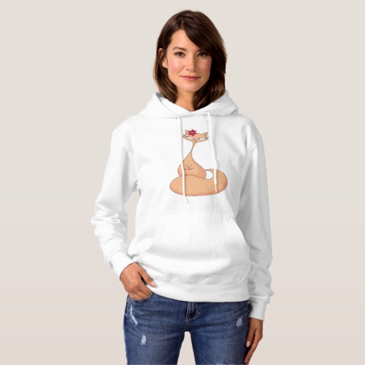 Pull À Capuche Chat avec Fleur Cute Kawaii Kitty (Devant entier)