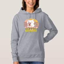 chat avec une citation de tasse de café coeur
