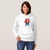 Pull À Capuche Chat Boxe avec gants de boxe (Devant entier)