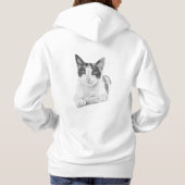 Pull À Capuche Chat calico rétro demi-teinte (Dos)