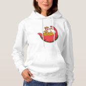 Pull À Capuche Chat comme surfer avec Watermelon (Devant)
