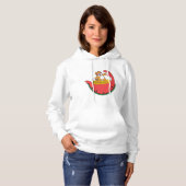 Pull À Capuche Chat comme surfer avec Watermelon (Devant entier)