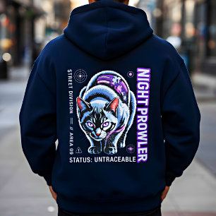 Pull À Capuche Chat Cyberpunk Néon - pour les amateurs de jeux vi