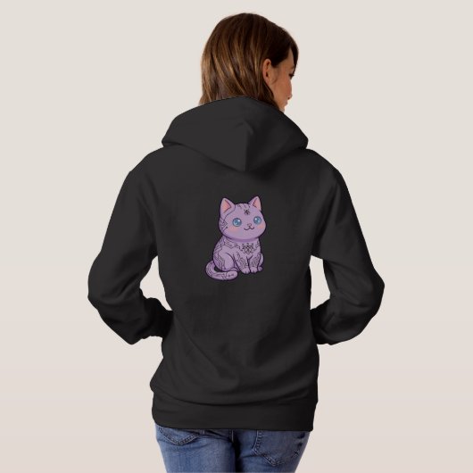Pull À Capuche Chat Cybersigilisme (Dos entier)