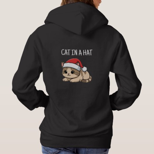 Pull À Capuche Chat dans un chapeau (Dos)