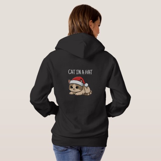 Pull À Capuche Chat dans un chapeau (Dos entier)
