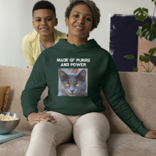Pull À Capuche Chat de faune personnalisé moderne Texte mignon Fo