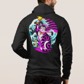 Pull À Capuche Chat de la Victoire Vibrant dans le Style Pop Art (Dos)