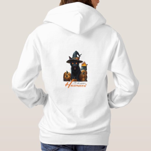Pull À Capuche Chat d'Halloween (Dos)