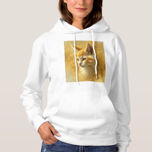 Pull À Capuche Chat doré (Devant)