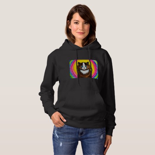 Pull À Capuche Chat en arc-en-ciel, T-shirt Louis Wain (Devant entier)