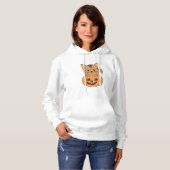 Pull À Capuche Chat En Chats Citrouilles Halloween (Devant entier)