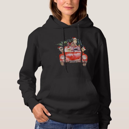 Pull À Capuche Chat équitation Camion Rouge Arbre de Noël Chat Sa (Devant)