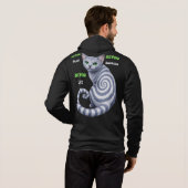 Pull À Capuche Chat hypnotique Bleu Russe (Dos entier)