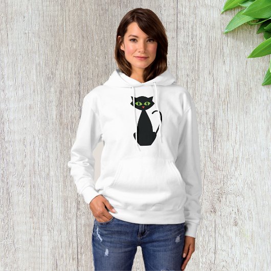 Pull À Capuche Chat noir à oreille verte