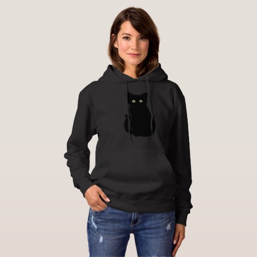 Pull À Capuche Chat noir, chaton mignon, plaisir spottaculaire (Devant entier)