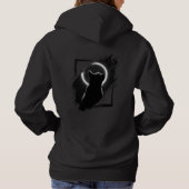 Pull À Capuche Chat noir moderne halo artistique (Dos)