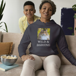 Pull À Capuche Chat norvégien personnalisé gris écaille de tortue