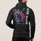 Pull À Capuche Chat Ronin Cyberpunk - Cadeau Cool pour les Amateu (Dos)