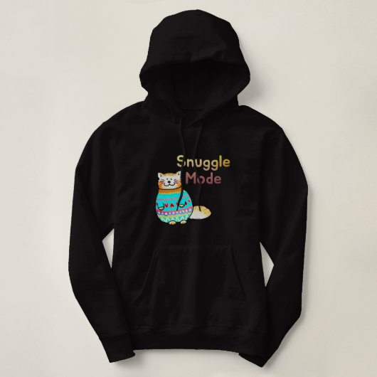 Pull À Capuche Chat roux mignon en mode câlin (Design devant)