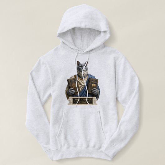 Pull À Capuche Chat Russe Bleu Homère (Design devant)