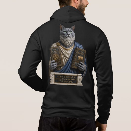 Pull À Capuche Chat Russe Bleu Homère (Dos)