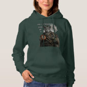 Pull À Capuche Chat Samouraï Bleu Russe (Devant)