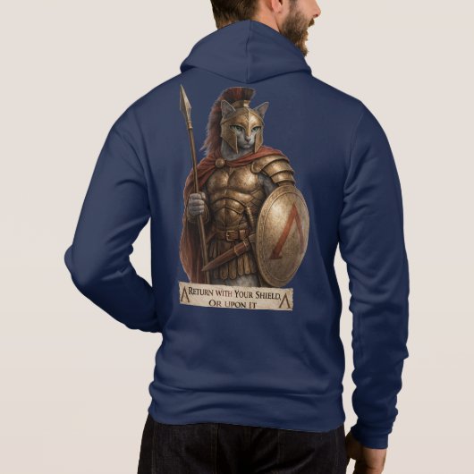 Pull À Capuche Chat Spartan Blue Russe (Dos)