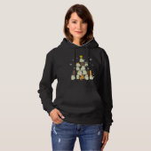 Pull À Capuche chat vacances de Noël (Devant entier)