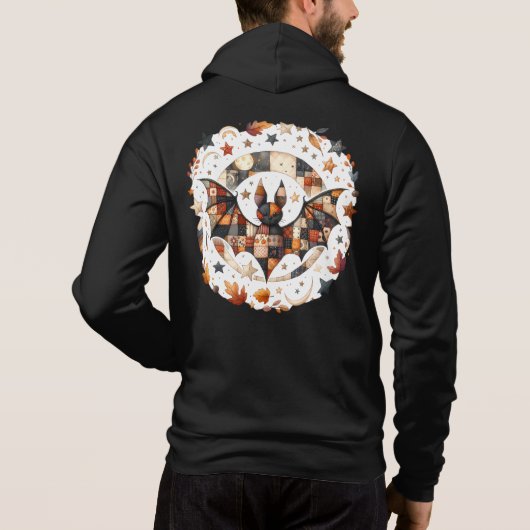 Pull À Capuche Chauve-souris patchwork d'Halloween aux couleurs d (Dos)