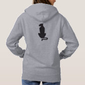 Pull À Capuche Chemise à capuche grise silhouette de chat noir fe (Dos)