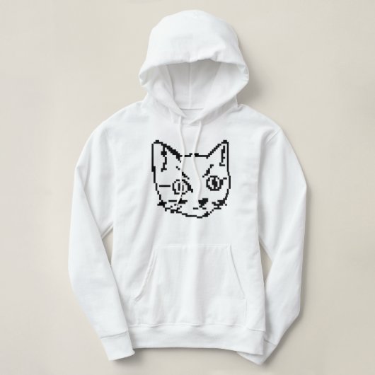 PULL À CAPUCHE CHEMISE À CAPUCHE VIDÉO KITTY CHAT PIXEL ART (Design devant)