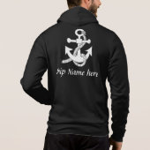 Pull À Capuche Chemise - Ancre de navire avec nom (dos) (Dos)