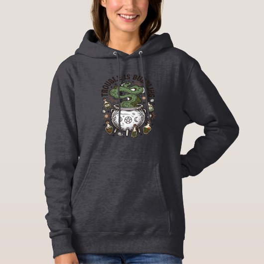 Pull À Capuche Chemise Chaudron de Sorcière Des Ennuis Bouillonne (Devant)