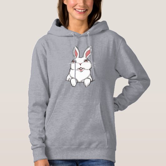 Pull À Capuche Chemise de lapin de Pâques pour femmes avec poche (Devant)